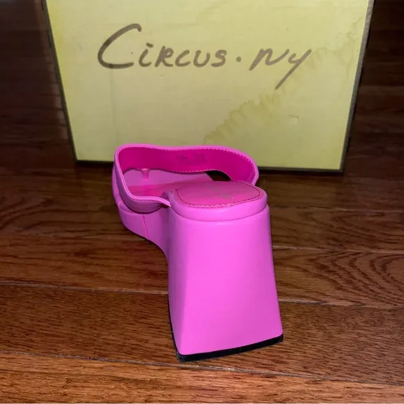 Circus NY by Sam Edelman Moira Wedge Sandals Hot Pink Punch Women’s Size 5.5
