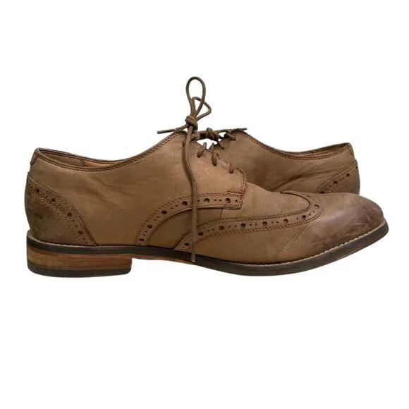 Clarks 1825 Mens Oxford Shoe Brown Leather Wingtip‎ Brogue  Lace Up Size 10M