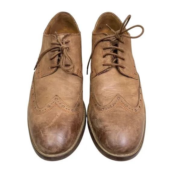 Clarks 1825 Mens Oxford Shoe Brown Leather Wingtip‎ Brogue  Lace Up Size 10M