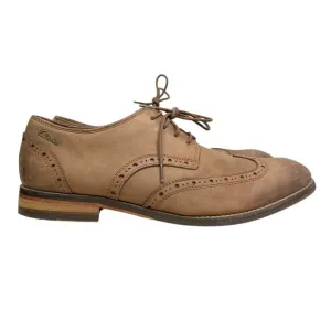 Clarks 1825 Mens Oxford Shoe Brown Leather Wingtip‎ Brogue  Lace Up Size 10M