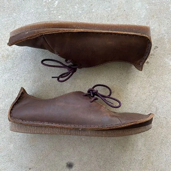 Clarks Artisan Janey Mae Brown Leather Oxford Lace Up Shoes Women’s Size 9