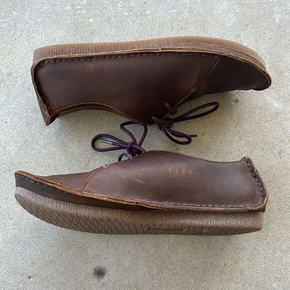 Clarks Artisan Janey Mae Brown Leather Oxford Lace Up Shoes Women’s Size 9