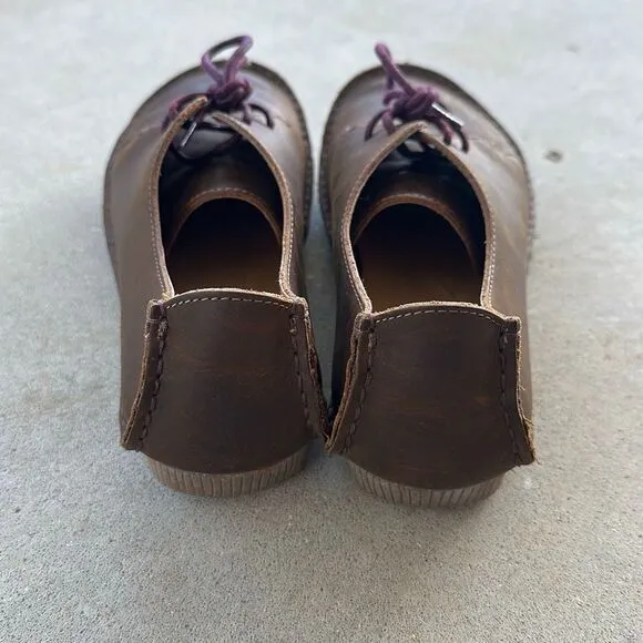 Clarks Artisan Janey Mae Brown Leather Oxford Lace Up Shoes Women’s Size 9