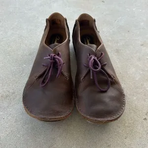 Clarks Artisan Janey Mae Brown Leather Oxford Lace Up Shoes Women’s Size 9