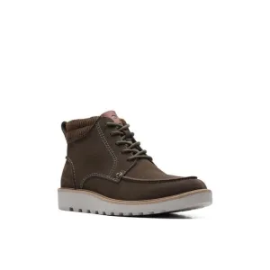 CLARKS COLLECTION Mens Gray Heel Pull-Tab Barnes Mid Toe Wedge Boots Shoes 7 M