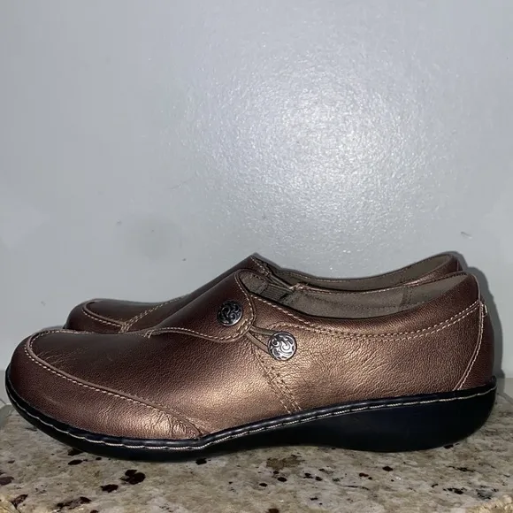 Clarks Collection Special Edition Slip-Ons - Ashland Lane Pewter Women Size 10 N