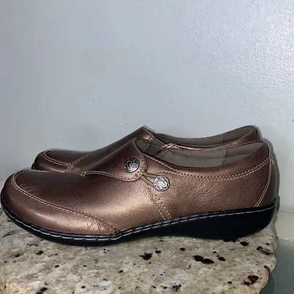 Clarks Collection Special Edition Slip-Ons - Ashland Lane Pewter Women Size 10 N
