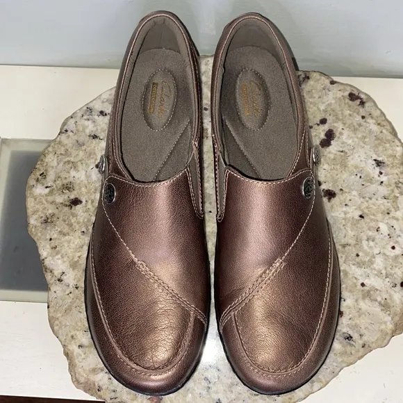 Clarks Collection Special Edition Slip-Ons - Ashland Lane Pewter Women Size 10 N