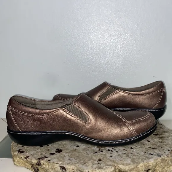 Clarks Collection Special Edition Slip-Ons - Ashland Lane Pewter Women Size 10 N