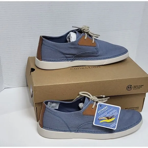 Clarks Gereld Tie Blue Mens Casual Shoes Size 8.5