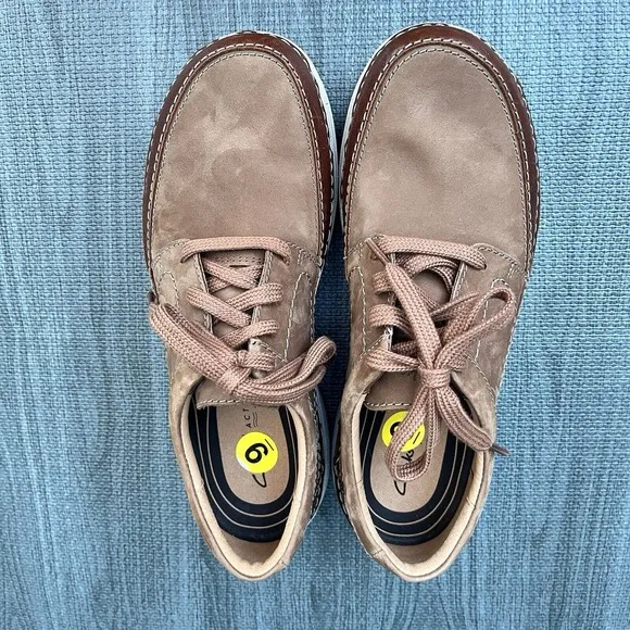 Clarks Men's Nature 5 Lo Leather Shoes Dark Tan Mens 9 M
