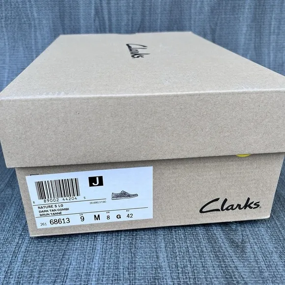 Clarks Men's Nature 5 Lo Leather Shoes Dark Tan Mens 9 M