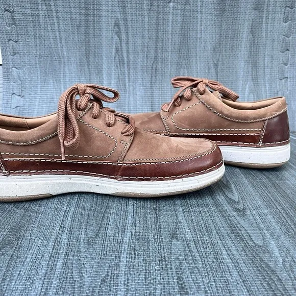 Clarks Men's Nature 5 Lo Leather Shoes Dark Tan Mens 9 M