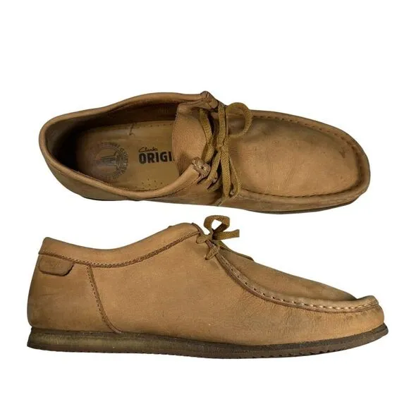 Clarks Mens Shacre II Run Beige Suede Casual  Shoes Size 11 64547