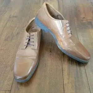 Clarks Mens Tilden Cap 26130096 Dark Tan Leather Oxford Shoes Size US 9.5