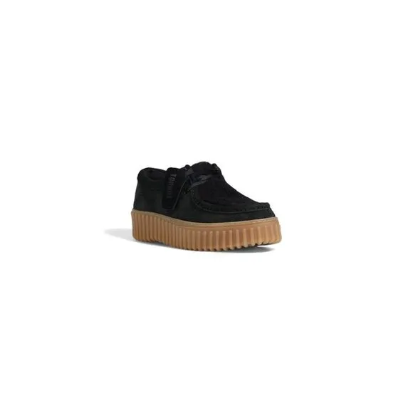 Clarks Suede and Rubber High-Top Sneakers Women Black Flats