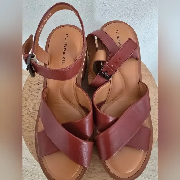 Clergerie Paris Charline Crisscross Platform Sandals Size 9