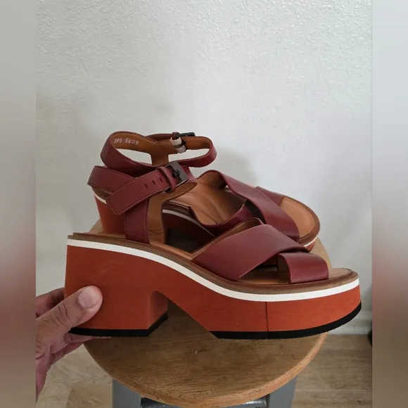 Clergerie Paris Charline Crisscross Platform Sandals Size 9