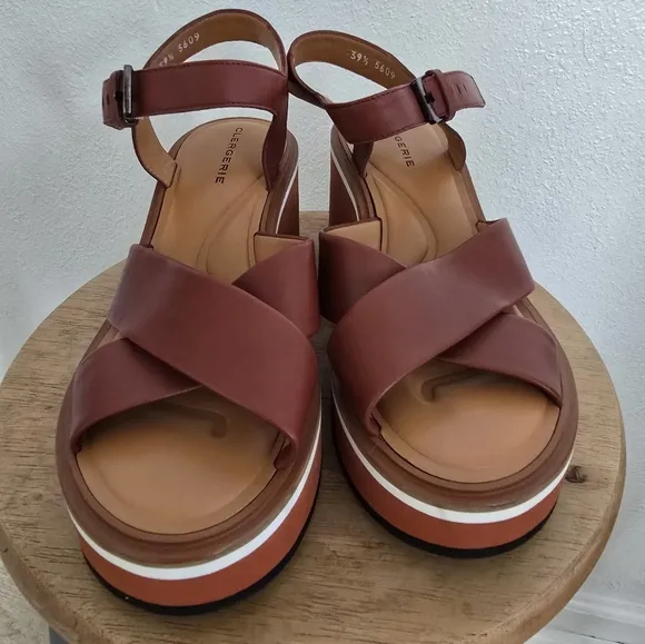 Clergerie Paris Charline Crisscross Platform Sandals Size 9