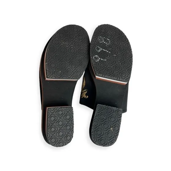 Clover Canyon Platform Heel Slip-On Sandals in Black and Gold Women’s Size 9​​​​