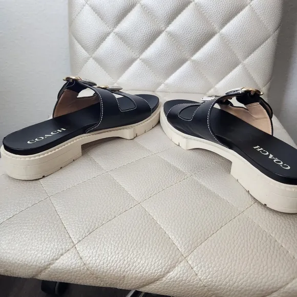 Coach Double Strap Platform Sandals