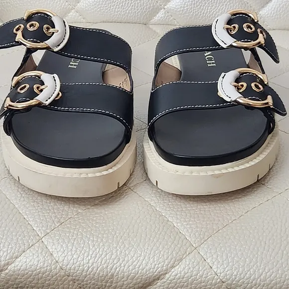Coach Double Strap Platform Sandals