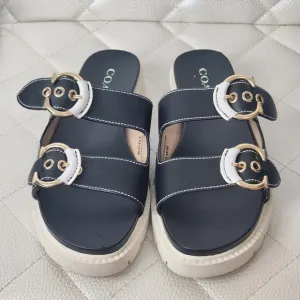 Coach Double Strap Platform Sandals