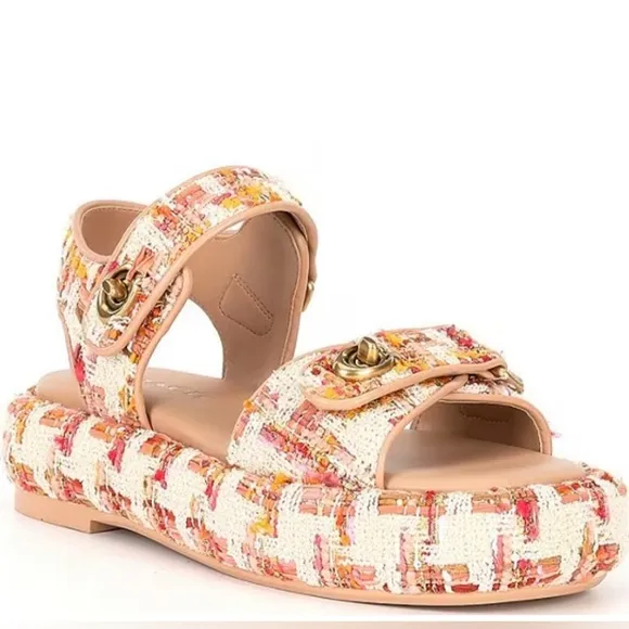 COACH Peyton Tweed Platform Sandals