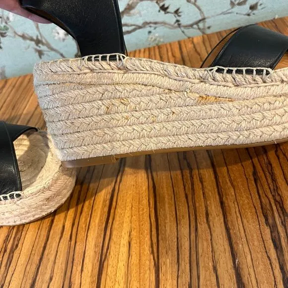 Coach Primrose Raffia Leather Slingback Platform Sandals Size US 6B / EU 36