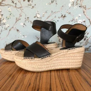 Coach Primrose Raffia Leather Slingback Platform Sandals Size US 6B / EU 36