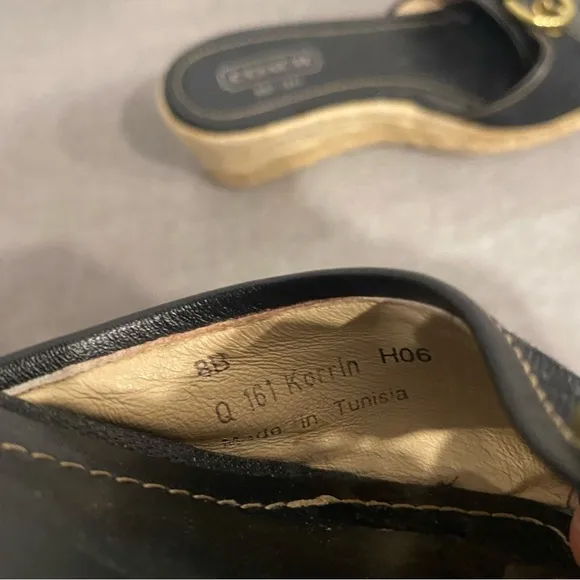 Coach Signature Logo Black Espadrilles Sandals
