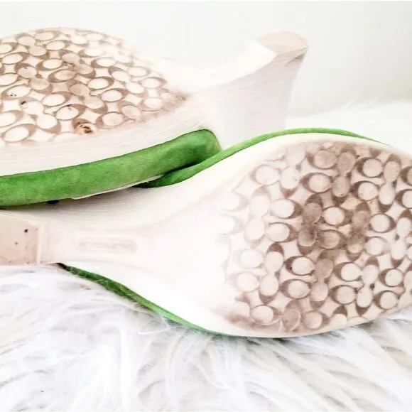 Coach Athena slingback wedge shoes