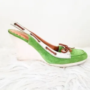 Coach Athena slingback wedge shoes