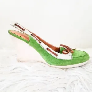 Coach Athena slingback wedge shoes