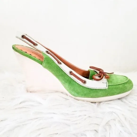 Coach Athena slingback wedge shoes