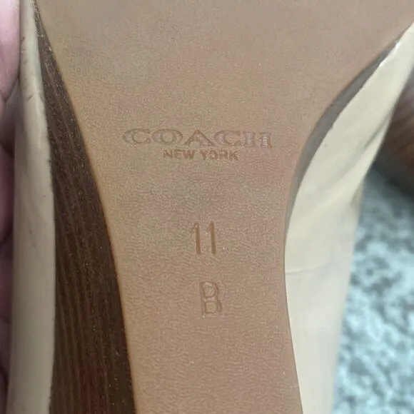 Coach Tan Wedge Patent Leather Shoes 1-