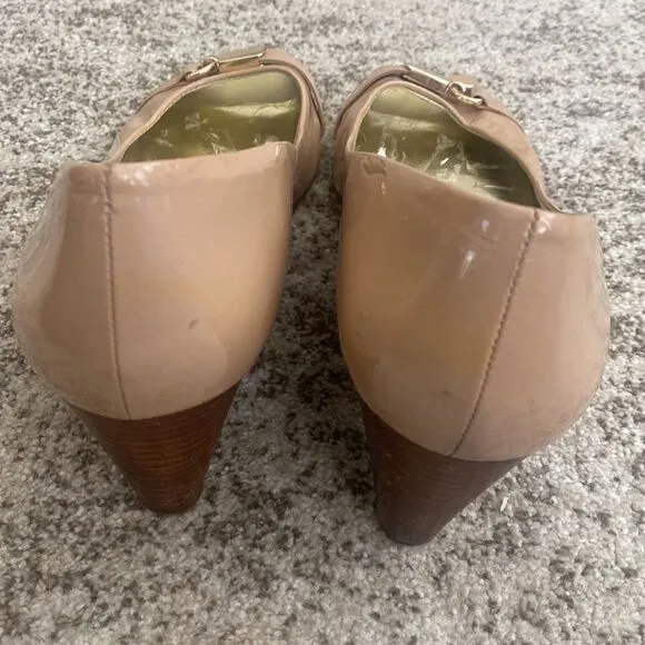Coach Tan Wedge Patent Leather Shoes 1-