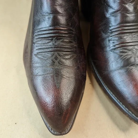 Code West boots men's sz 8.5D black cherry leather cowboy Western boots