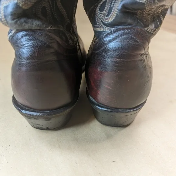 Code West boots men's sz 8.5D black cherry leather cowboy Western boots