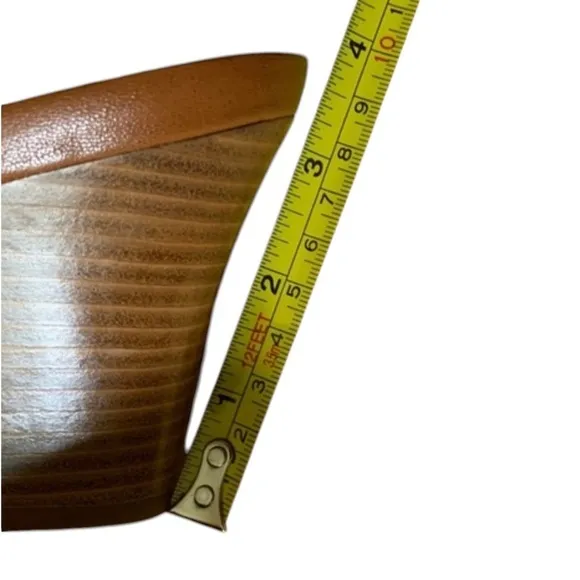 Cole Haan Air Whitney TAN Leather Slide Wedge Sandals Shoes Sz 7.5 B NEW