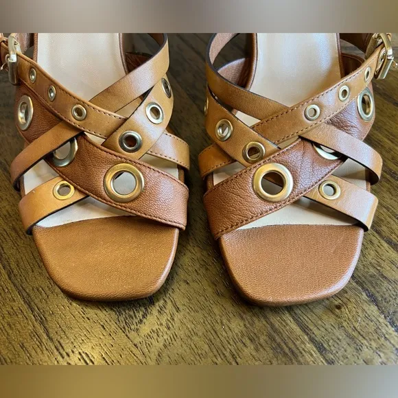 Cole Haan Air Whitney TAN Leather Slide Wedge Sandals Shoes Sz 7.5 B NEW