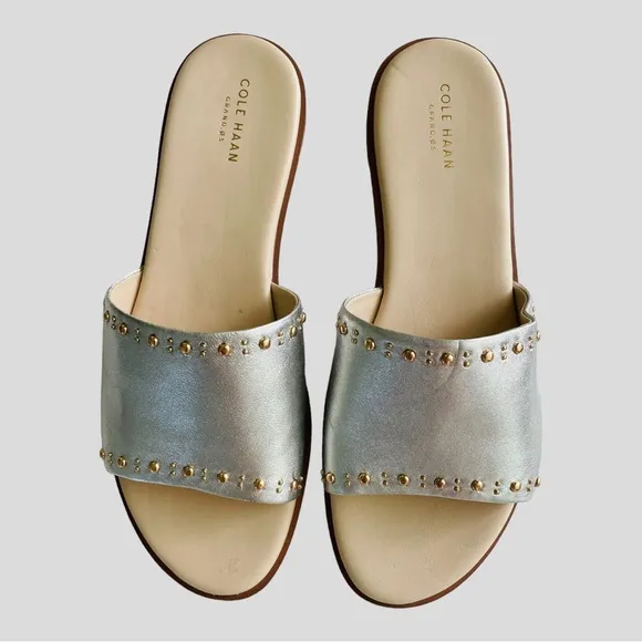 COLE HAAN ANICA  slide sandal stud embellishments size 9.5