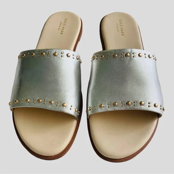 COLE HAAN ANICA  slide sandal stud embellishments size 9.5