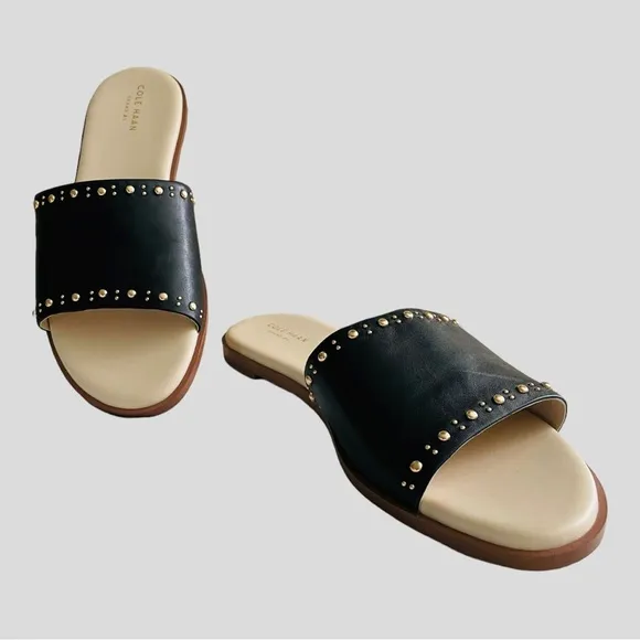 COLE HAAN ANICA  slide sandal stud embellishments size 9.5