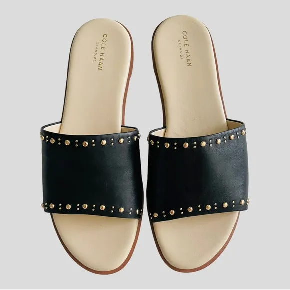 COLE HAAN ANICA  slide sandal stud embellishments size 9.5