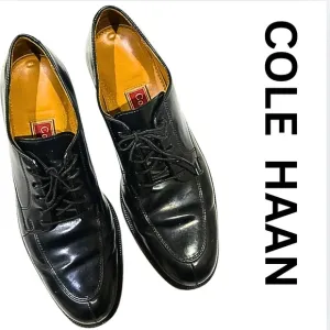 Cole Haan Black Leather Shoes Calhoun Apron Split 9B