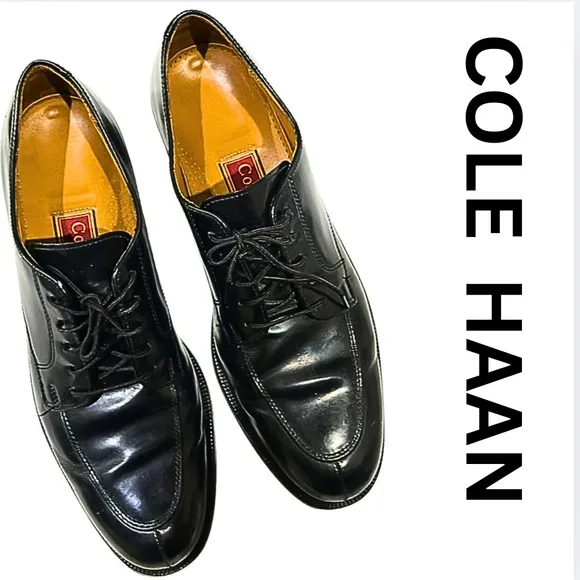 Cole Haan Black Leather Shoes Calhoun Apron Split 9B