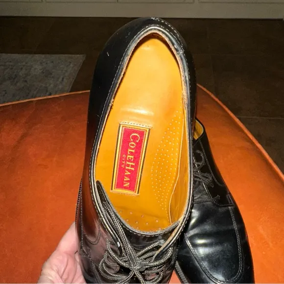 Cole Haan Black Leather Shoes Calhoun Apron Split 9B