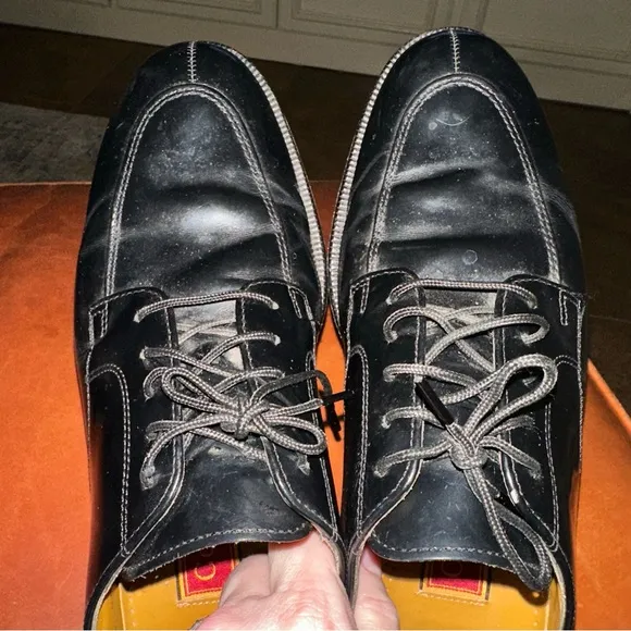 Cole Haan Black Leather Shoes Calhoun Apron Split 9B