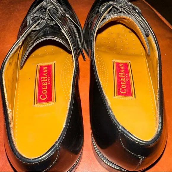 Cole Haan Black Leather Shoes Calhoun Apron Split 9B